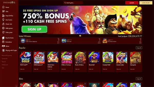 spartan slots casino review image